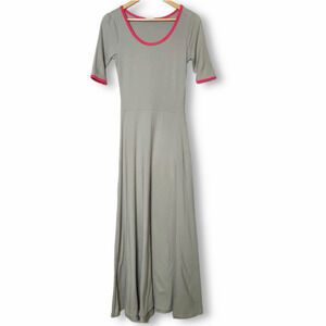 LuLaRoe Ana Maxi Dress Gray Pink Sz S